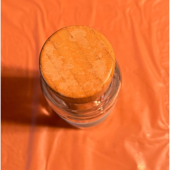 Glass Water Bottle With Bamboo Top Light Blue Silicone Sleeve 16 oz - Picture 3 of 4